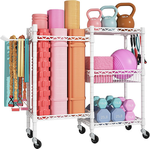 Tier home gym storage cart - 3-tier,